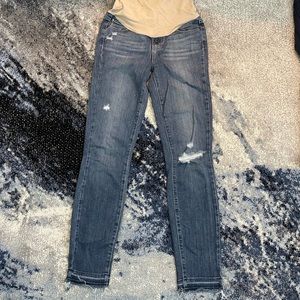 Paige Maternity Jeans. Distressed, Skinny Leg. Size 26.